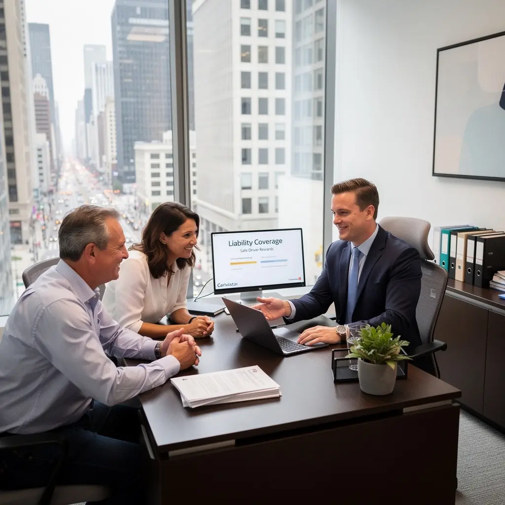 Widok na różne opcje planów płatności za ubezpieczenie samochodu.